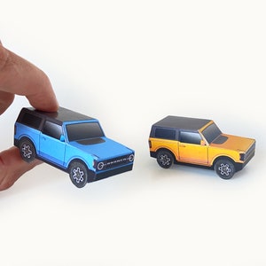 Miniature Ford Bronco 1:64 Car Template, Printable paper template