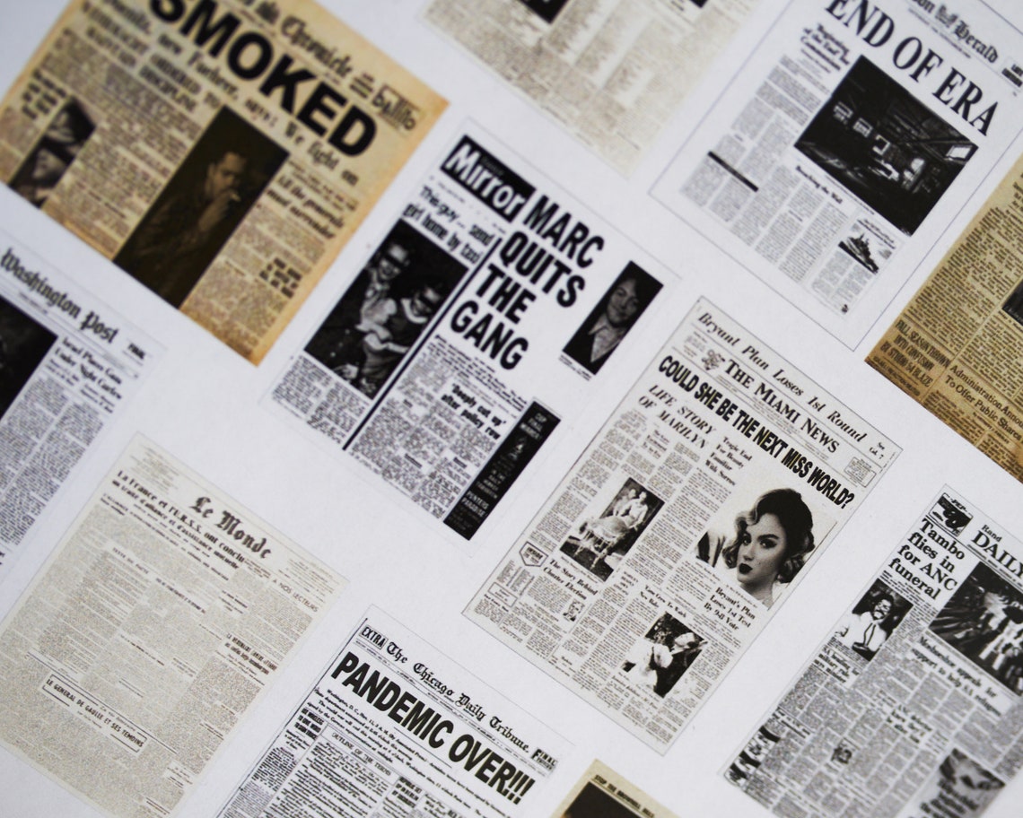 Printable Newspaper Miniature 1:12 Dollhouse DIY Craft Paper - Etsy