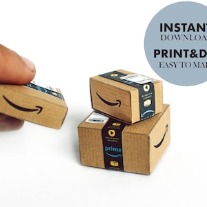 Mini AMAZON BOX 1:6 Template, Instant Download Printable Packages - Etsy