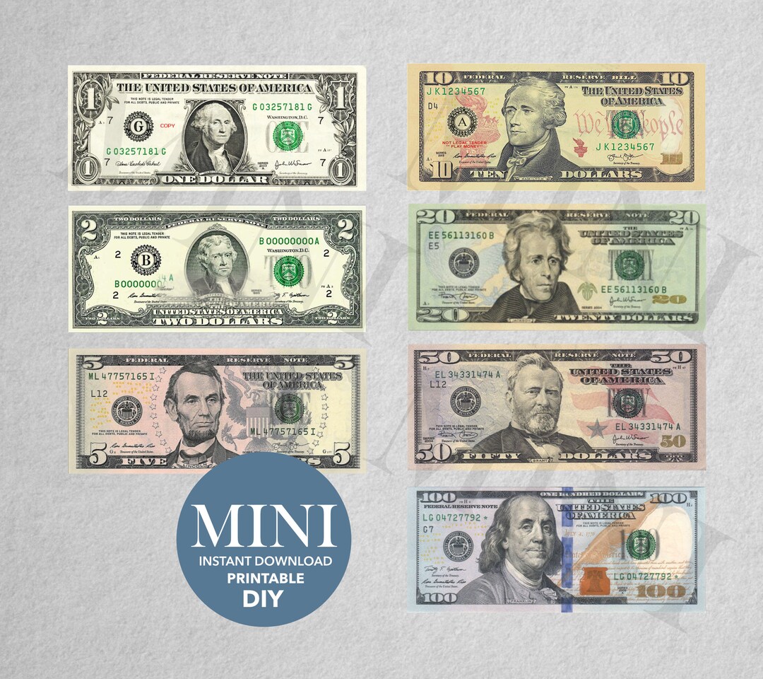 Play Money Set US Dollar Bills Template for Kids Printable - Etsy Ireland