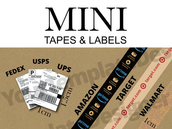 Mini Tapes And Shipping Labels Template Amazon Walmart Etsy