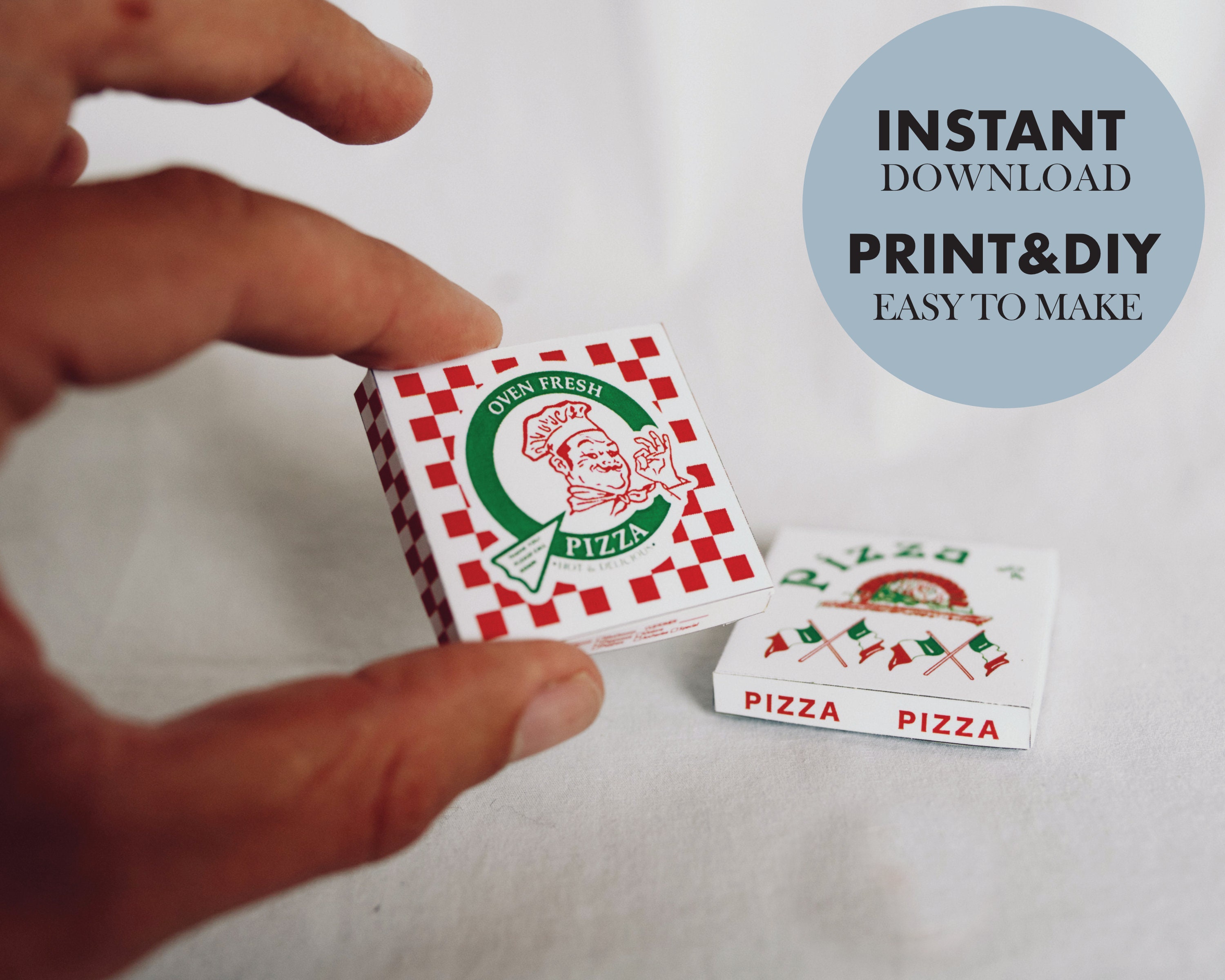 Miniature Pizza Box Template