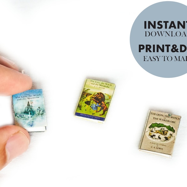 Miniature Books NARNIA The Lion, the witch and the wardrobe, Instant download and printable