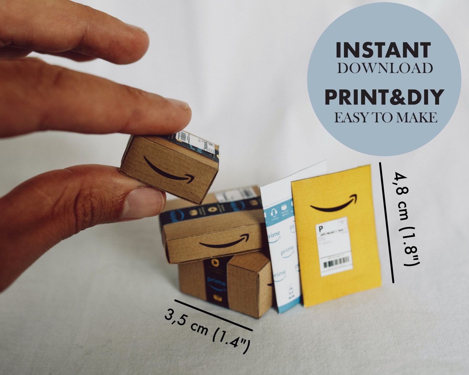 Mini AMAZON BOX 1:6 ENVELOPE Template Instant Download | Etsy