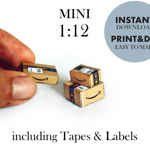 Mini AMAZON BOX 1:6 Template Instant Download Printable - Etsy