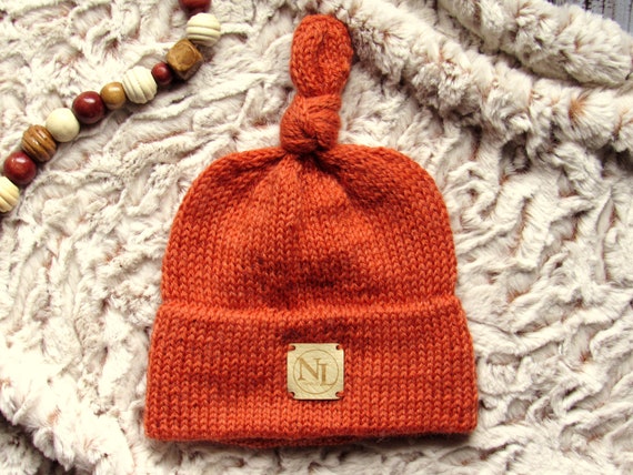 Rust Orange Baby Hat Baby Hat 0-3 Month 