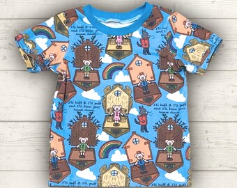 Three Little Pigs children’s story T shirt - Age 0-10Y