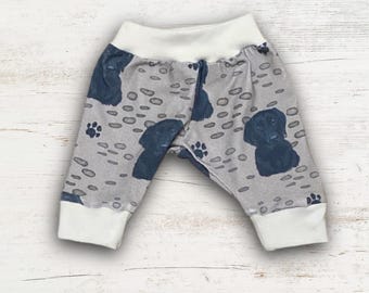 Organic Baby Harem Leggings: Dog Design; Black Labradors, Sausage Dogs, Mixed Labradors, or Daschund, Westie, Sheepdog Combo