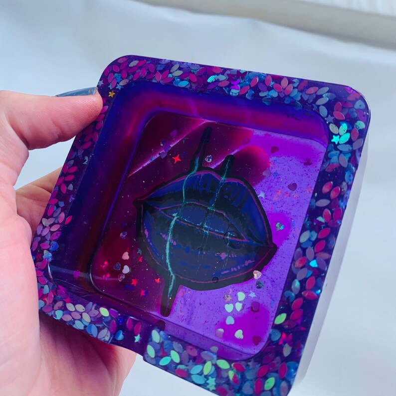 Euphoria Inspired Epoxy Resin Ashtray // Ring Dish 4 Etsy
