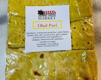 2- PKS Dhal Puri Roti - Package of Three (13 oz) Just Like Homemade!