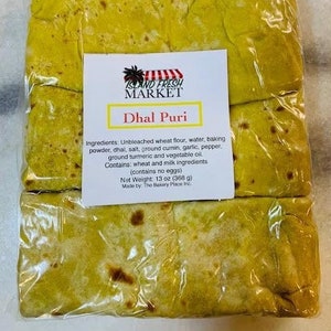 2- PKS Dhal Puri Roti - Package of Three (13 oz) Just Like Homemade!