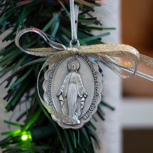 Catholic Marian Blessed Mother Christmas Ornaments imagem 2