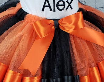 Girl Halloween Outfit, Girl Halloween Costume, Black/ Orange