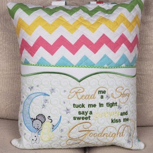 Reading  Pocket Pillow,  Sleeping Mice Reading  Pillow,  Pillow For Child Bedroom, Nursery Deco, Personalized Pillow, E-Reader or Tablet