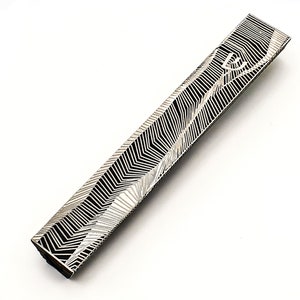 Lines Black 6.5” - Stainless Steel , Modern Mezuzah Case . Made In Israel .Fits up to 6&quot;/15 cm Scrolls. Worldwide Free Shipping.