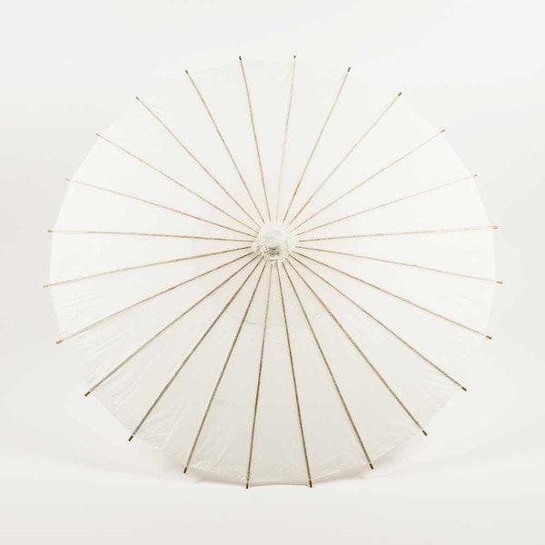 20" White Paper Parasol Umbrella for Weddings and Parties - Great for Kids