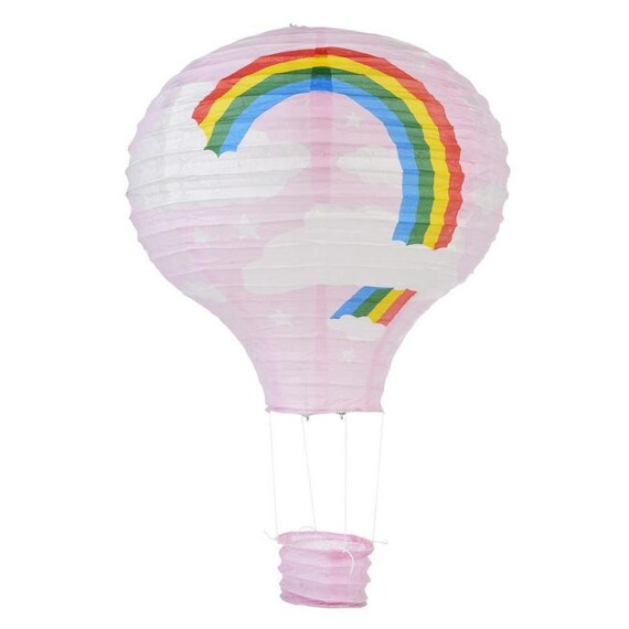 Pink Rainbow Hot Air Balloon Paper Lantern | Etsy
