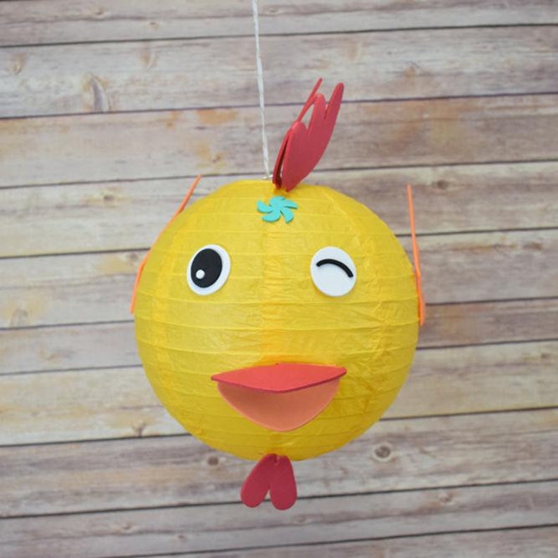8 Paper Lantern Animal Face DIY Kit Chicken / Rooster Etsy