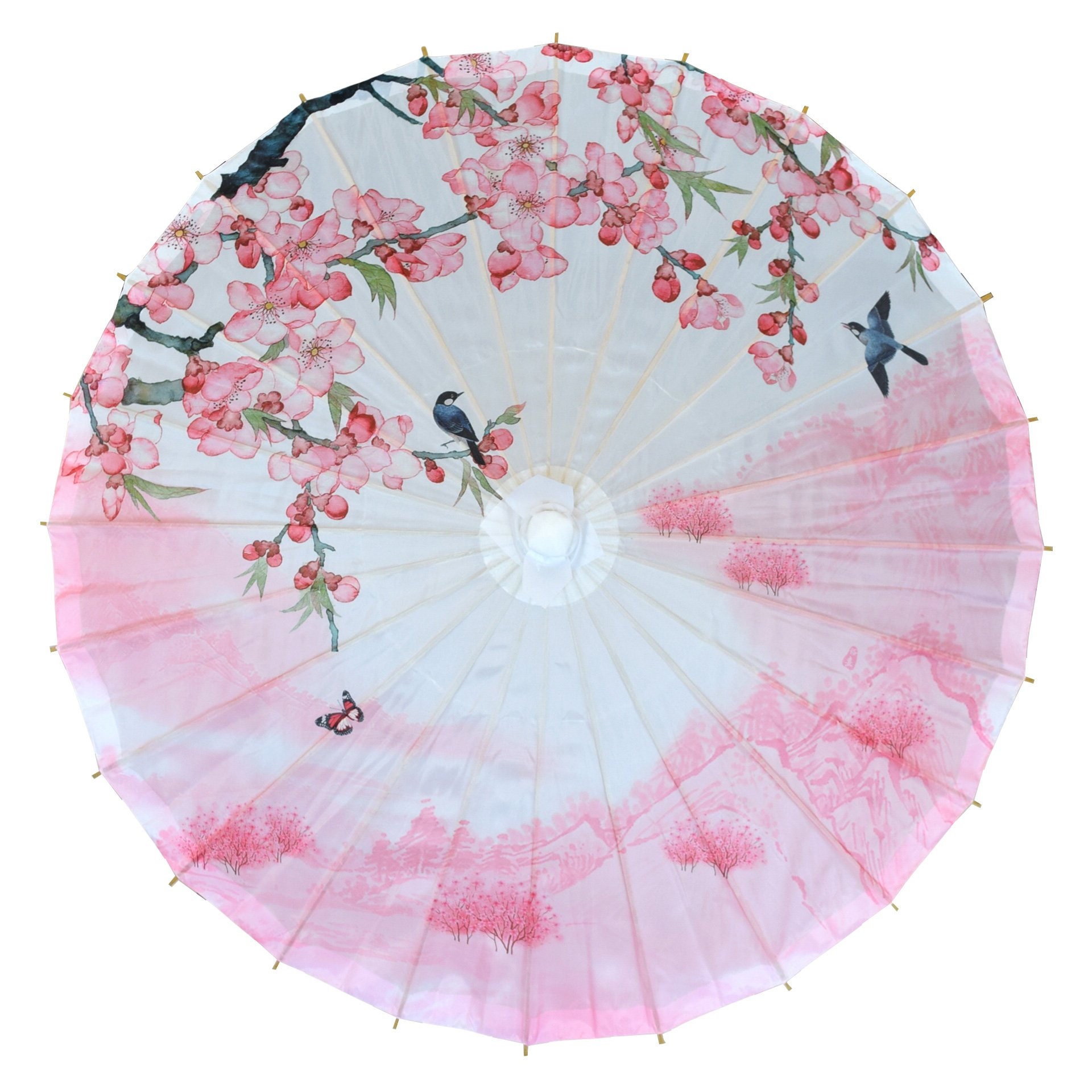 32 Pink Cherry Blossom Premium Nylon Parasol Umbrella Etsy