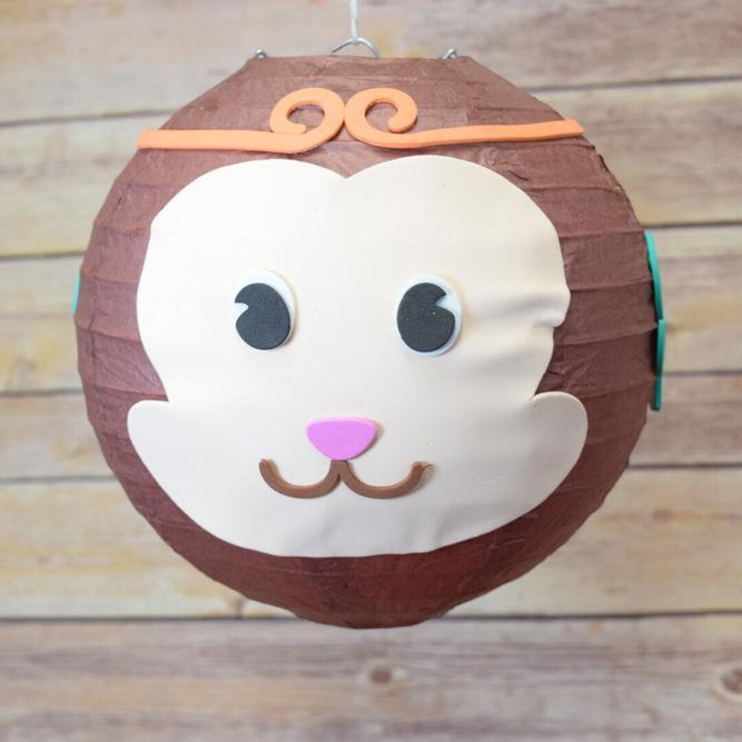 8 Paper Lantern Animal Face DIY Kit Monkey kid Craft Project Chinese
