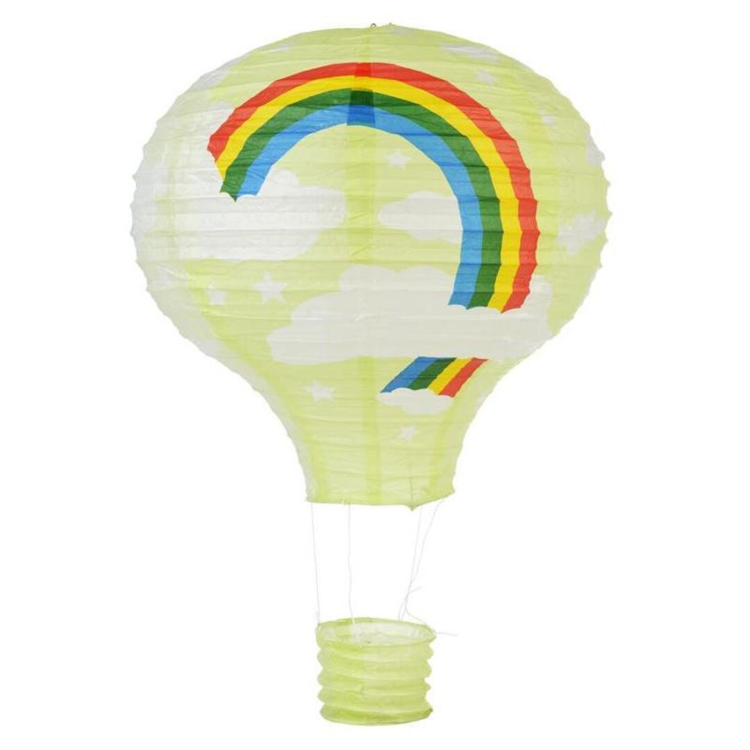 Light Lime Rainbow Hot Air Balloon Paper Lantern - Etsy