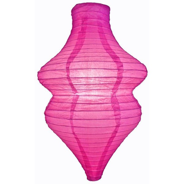 Fuchsia / Hot Pink Beehive Unique Shaped Paper Lantern, 10-inch x 14-inch