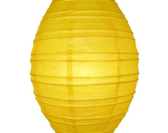 Yellow Kawaii Unique Oval Egg Shaped Paper Lantern, 10-inch x 14-inch