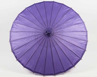 32 Inch Purple Paper Paper Parasol Umbrella with Elegant Handle