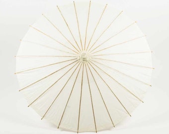 32" Beige/Ivory Paper Parasol Umbrella