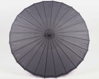 32" Black Paper Parasol Umbrella with Elegant Handle