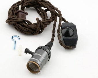 thumbnail image 2 of Vintage Black Keyless Light Socket – Pendant Light Fixture With Pull Chain 2 of 4