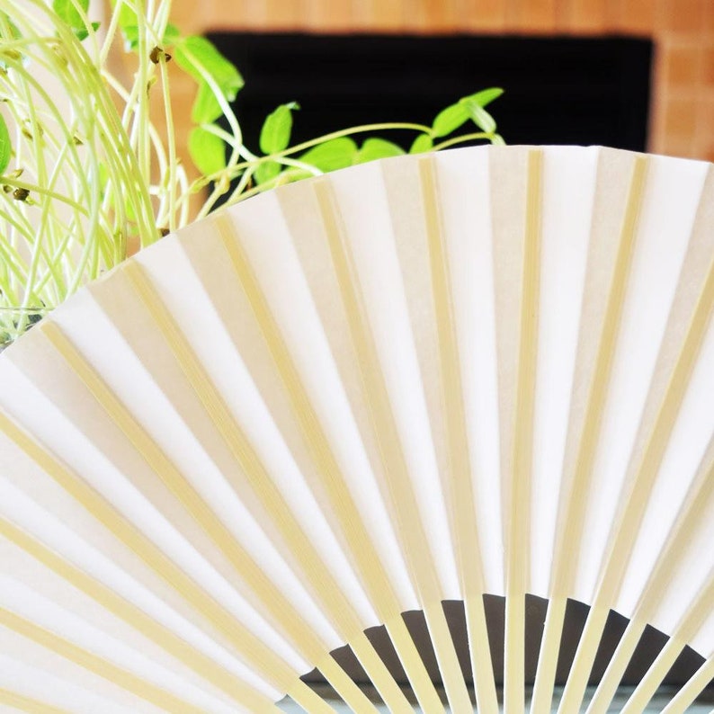 9 White Paper Hand Fans for Weddings Premium Paper Etsy