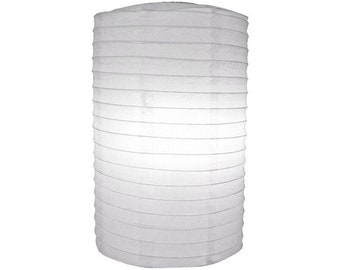 8" White Cylinder Unique Shaped Paper Lantern