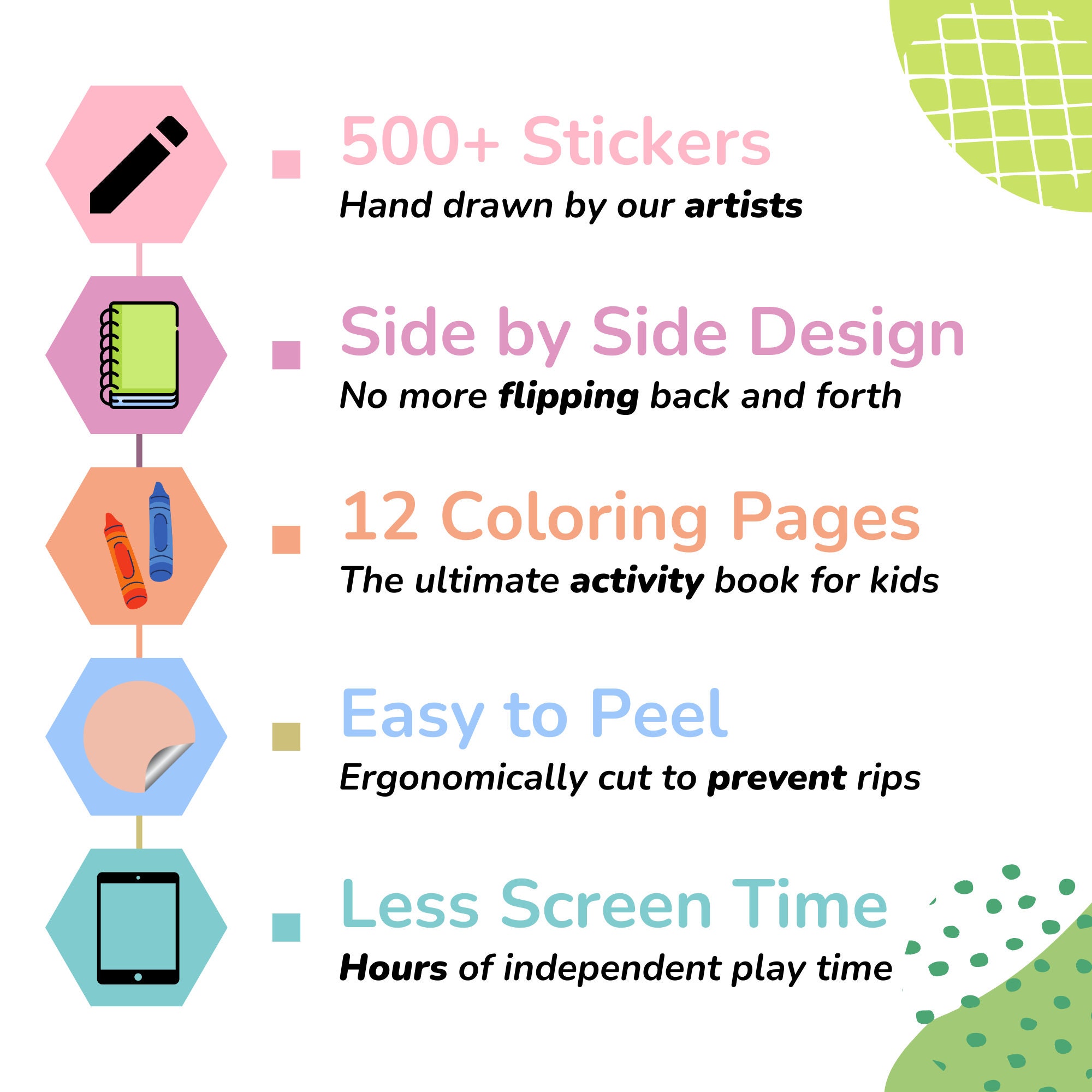 Side Activities Lets Go to School Activity Book Side by Side Sticker Books Spiral Bound ...