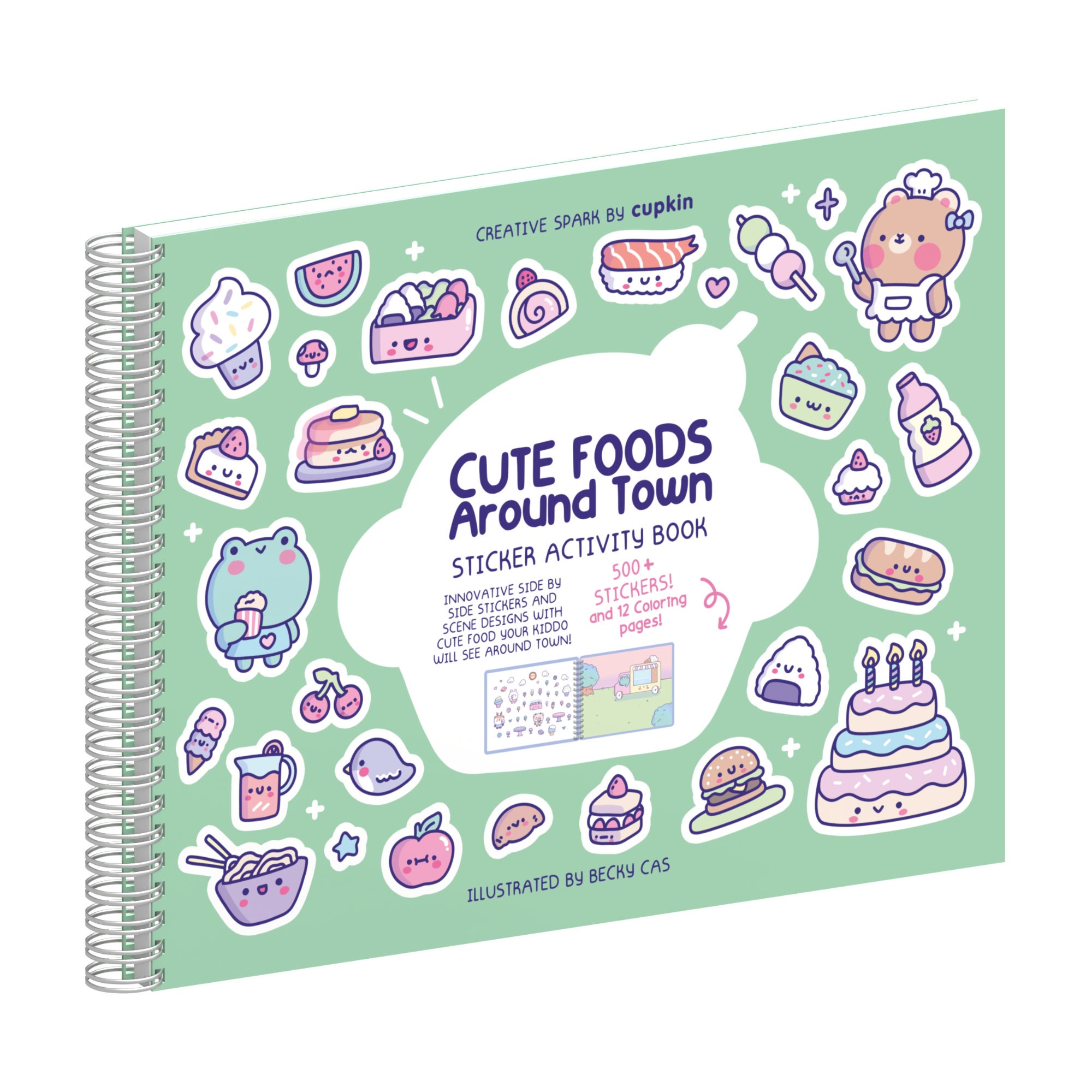 Food Truck Sticker + Coloring Book (500+ Stickers & 12 Scenes) by