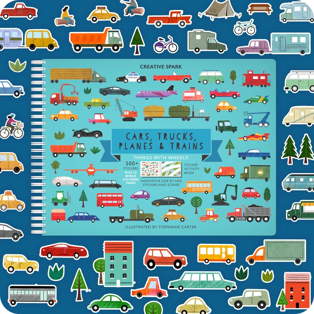 Cars Trucks Planes Sticker Book - Etsy