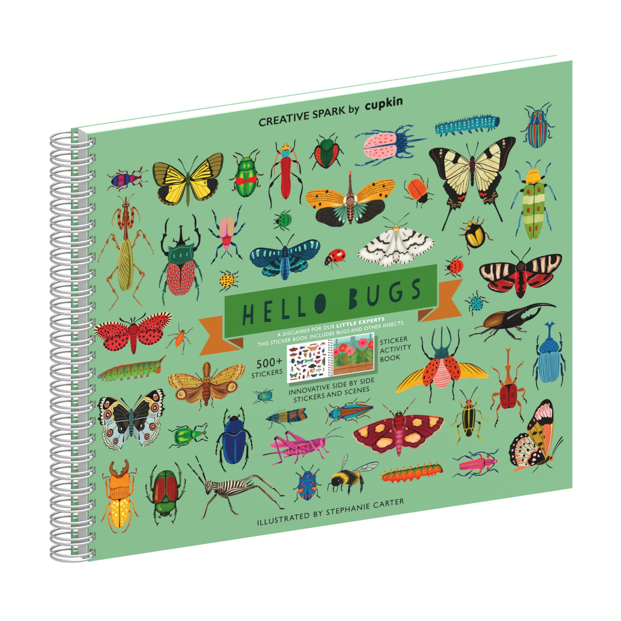 Hello Bugs & Insects Sticker Coloring Book 500 Stickers 12 Scenes Side by  Side Activity Book Design Fun Sticker Books for Kids 2-4 