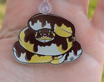 Banana Pied Ball Python Sundae Acrylic Keychain – Dessert Snake Swag