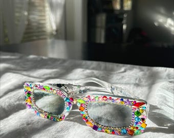 Women\'s Rhinestone Sunglasses UV400 Glitter Party Festival Fashion Accessories Sparkly Bling Women main image 3