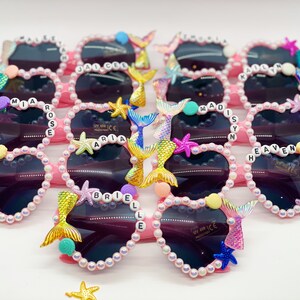 Kids/Girls personalized custom mermaid unicorn heart shaped sunglasses sunnies