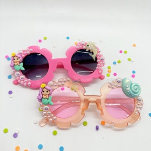Girls toddler baby custom personalized sunglasses sunnies rainbow mermaid unicorn bling rhinestone