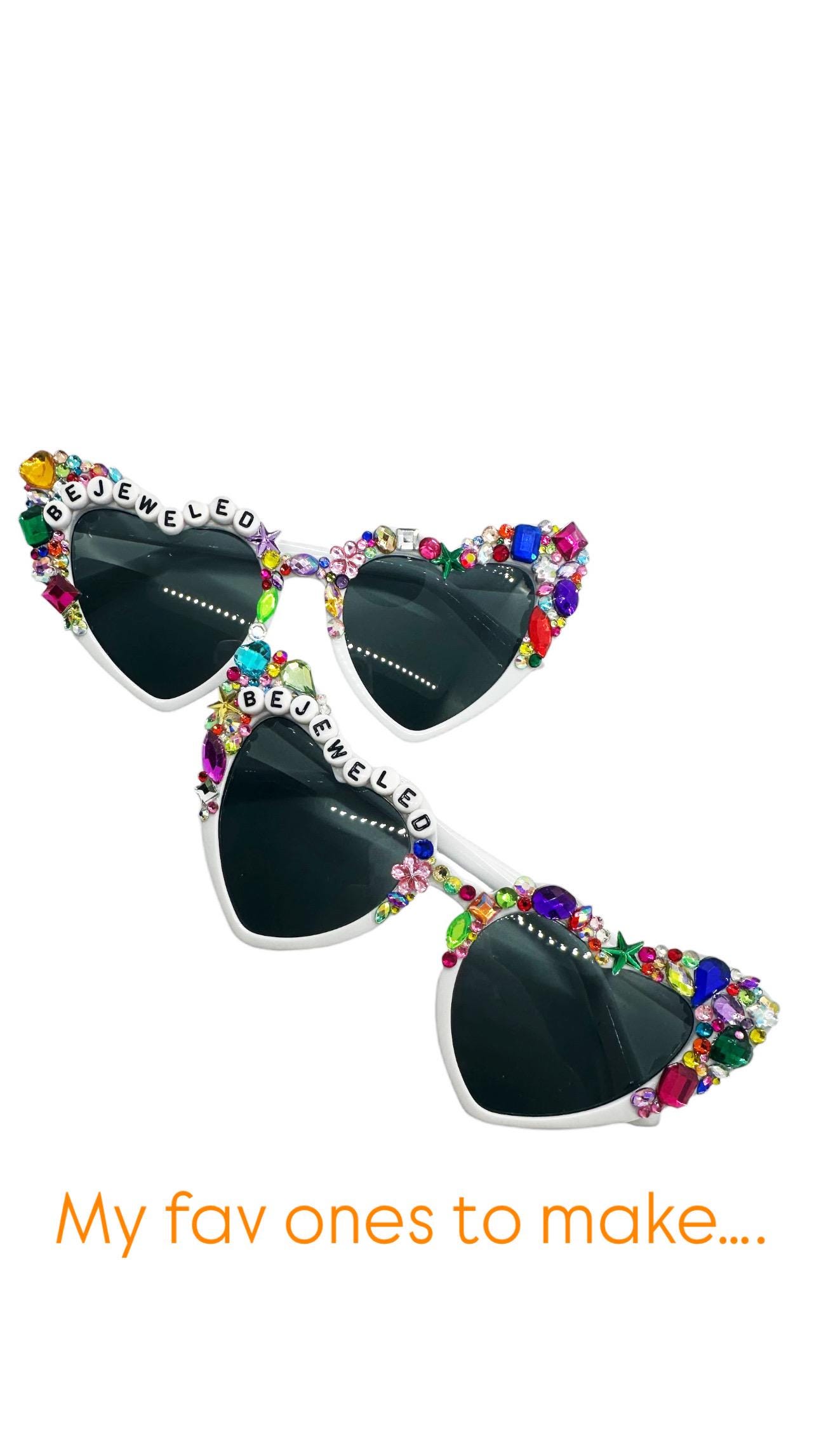 Gorgeous handmade bejeweled sunglasses Birthday Sunglasses, Personalized Sprinkle Sunglasses  main image 2