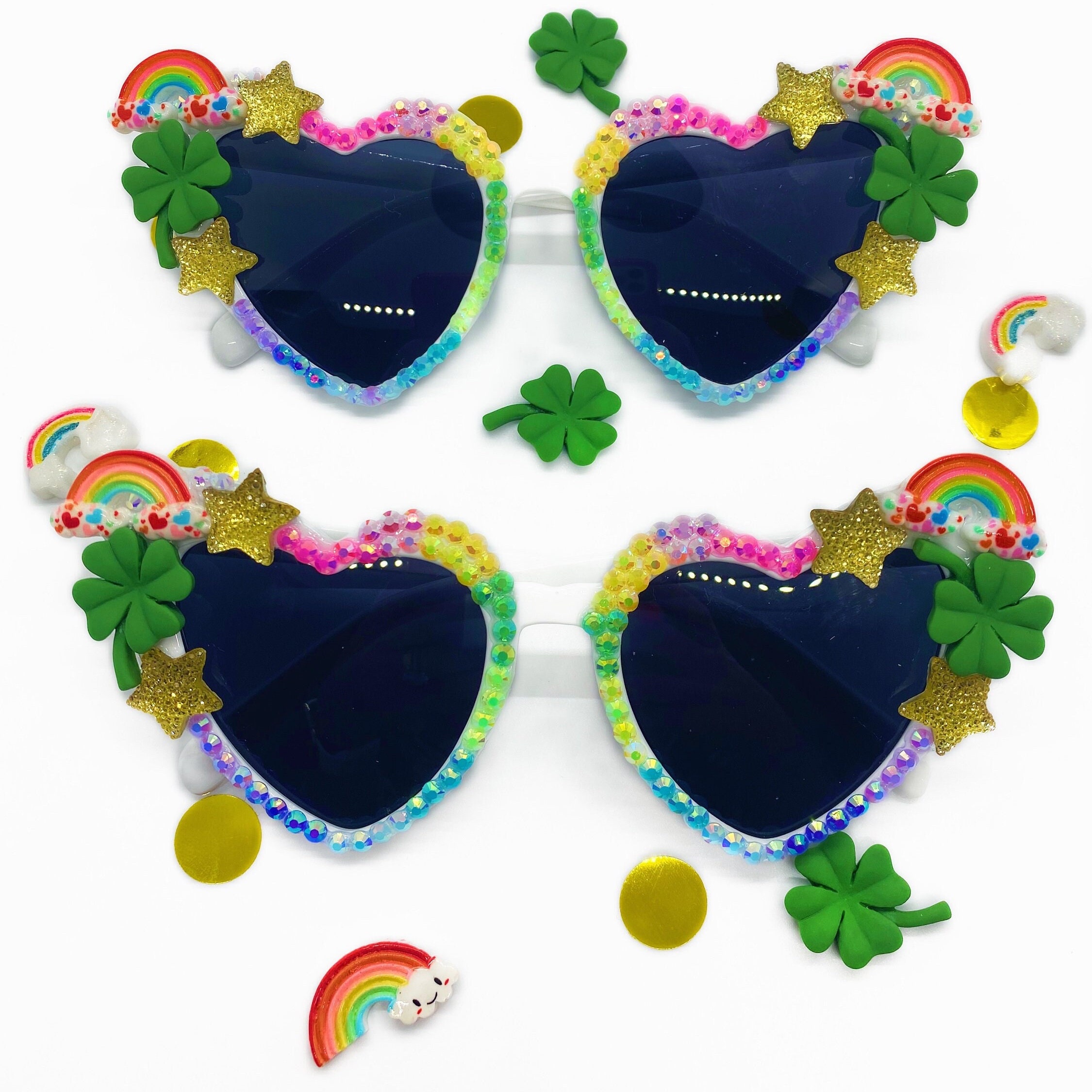 Rhinestone St. Patrick's Day Sunglasses: Shamrock Party Accessories