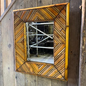 Vintage Bamboo wide framed mirror