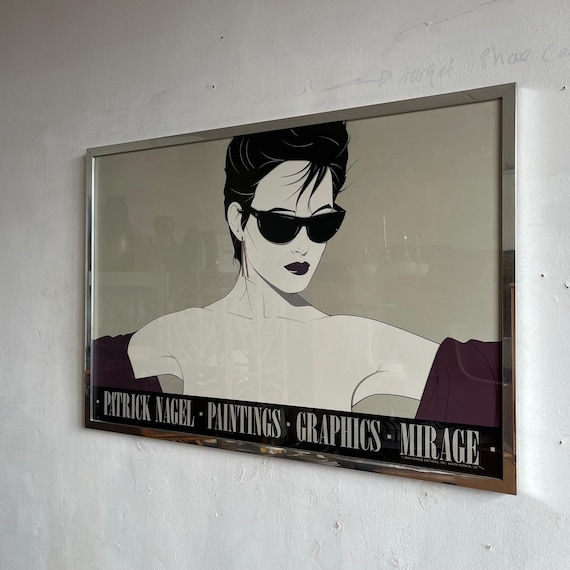 Patrick Nagel Framed 80s Print of Woman - Etsy