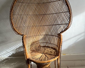 Vintage Peacock wicker chair