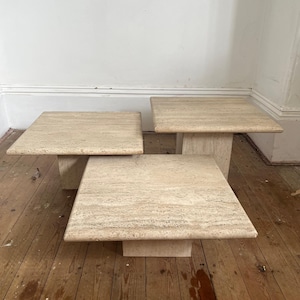 MidCentury Satztische / Couchtische aus Travertin
