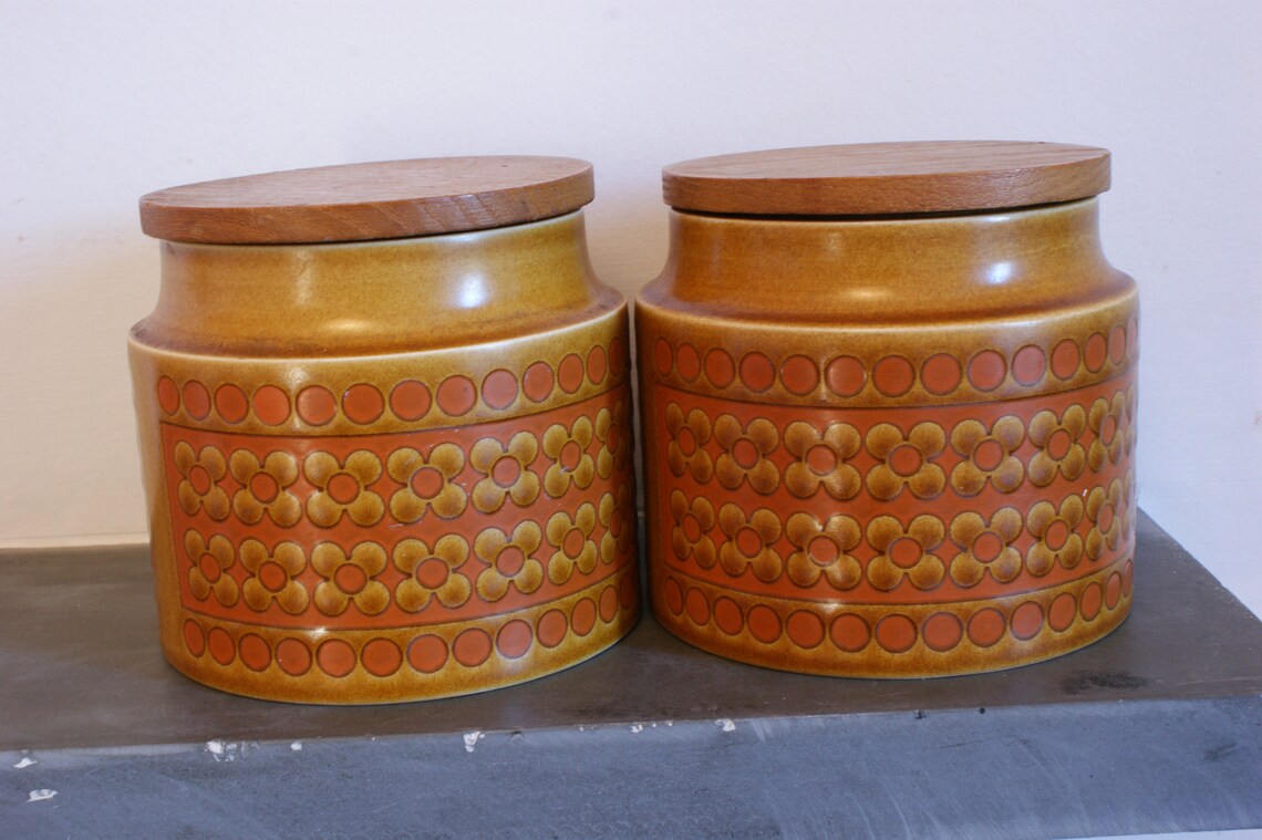 2 X Vintage 70's Hornsea Pottery Storage Jars/ Biscuit Etsy