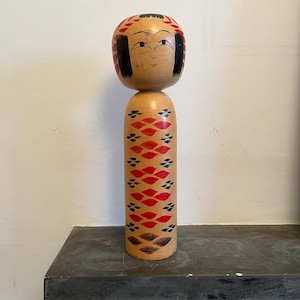 Vintage signed Japanese Kokeshi Doll with wobble head