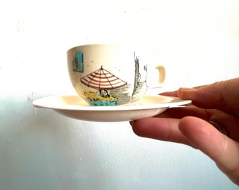 Midcentury Cup & Saucer by Midwinter - Riviera / dish Hugh Casson